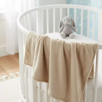 Kocyk Niemowlęcy 100x75 Minky Plush Dwustronny Jasny beż